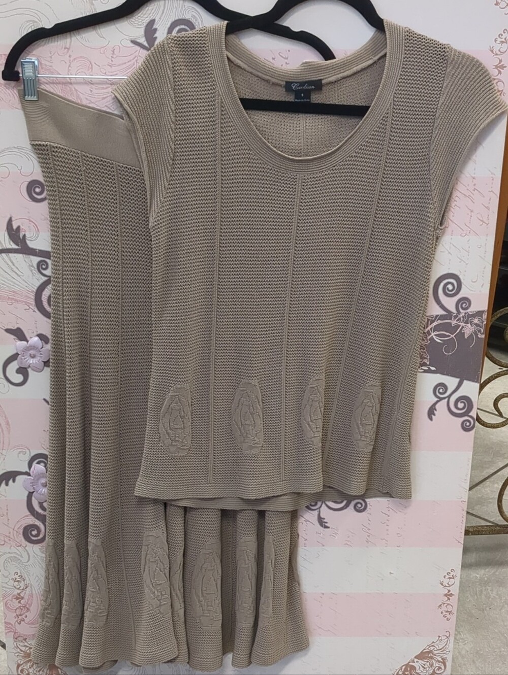 Taupe Knit Two-Piece Dress Set